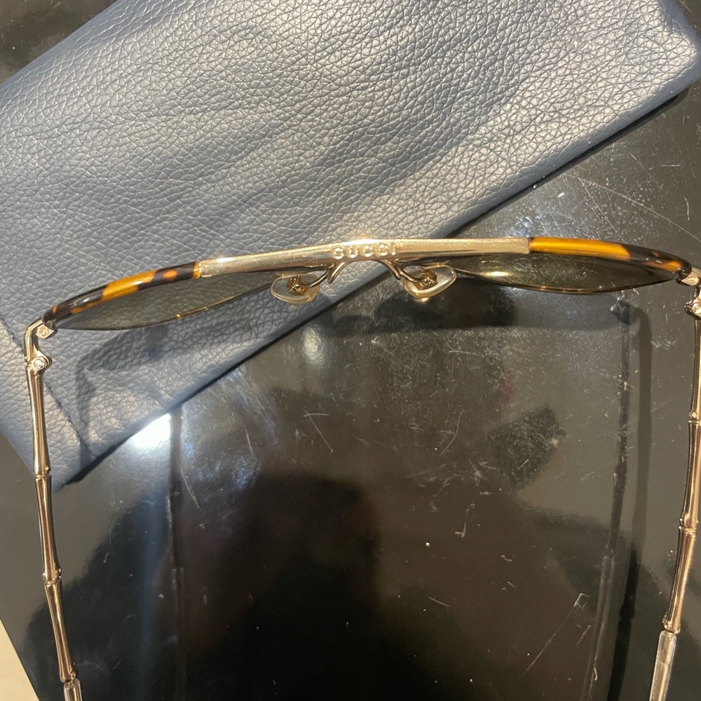 Gucci Bamboo Aviator Sunglasses Gold Tortoise GG2235/S - Picture 2 of 4